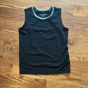NWOT Crewcuts Black Tank Top with Green Trim; S